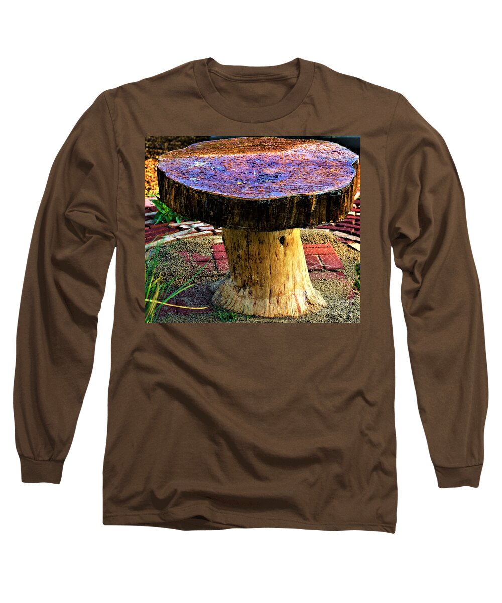 Table Long Sleeve T-Shirt featuring the photograph Mushroom Table by Merle Grenz