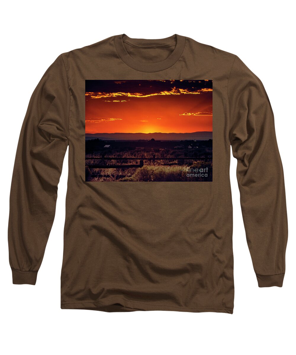 Santa Long Sleeve T-Shirt featuring the photograph New Mexico Sunset by Charles Muhle