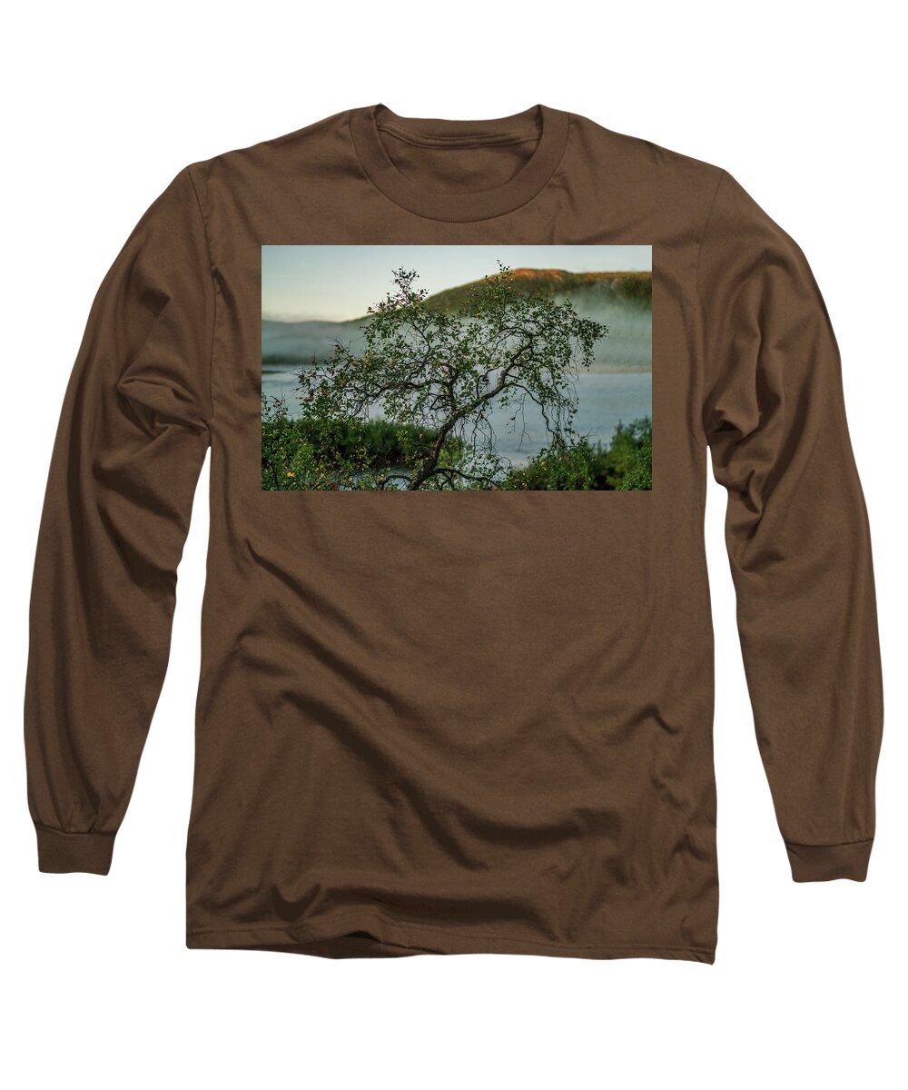 Landscape Long Sleeve T-Shirt featuring the photograph On the misty river bank by Pekka Sammallahti