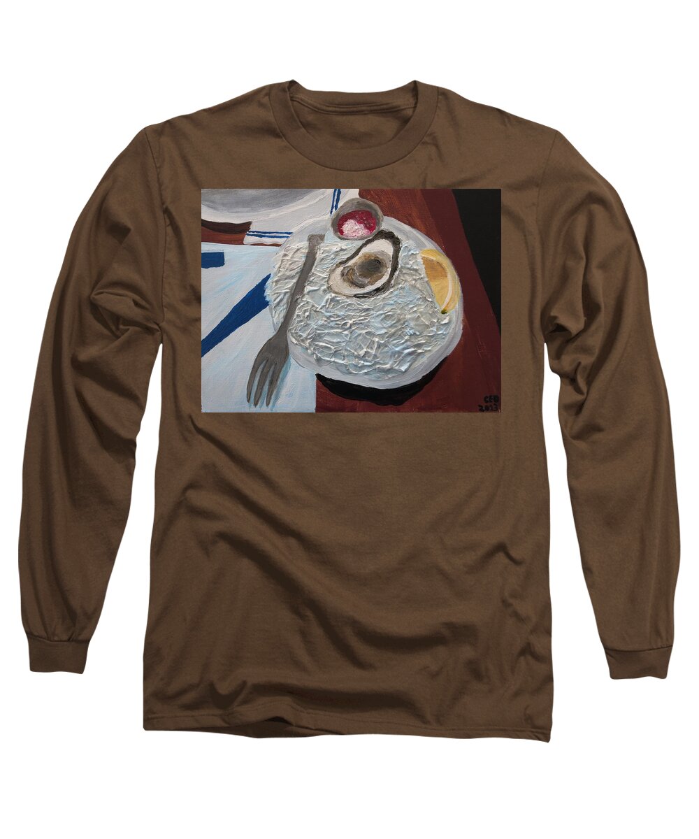  Long Sleeve T-Shirt featuring the painting Oyster Time by C E Dill