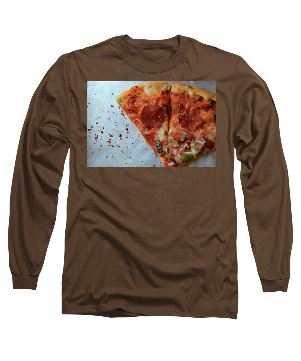 Pizza Long Sleeve T-Shirt featuring the photograph Pizza by Lisa Burbach