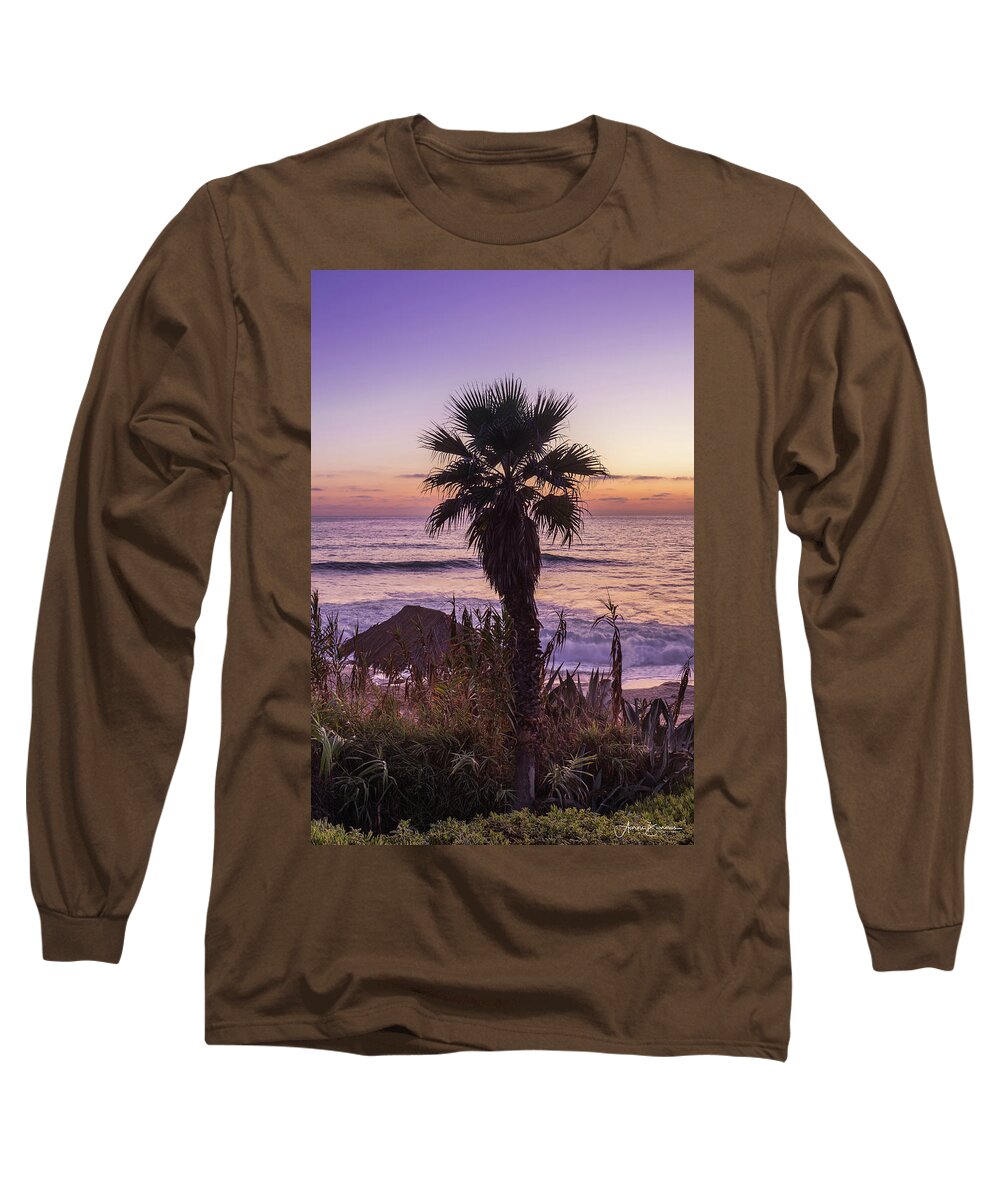 Beach Long Sleeve T-Shirt featuring the photograph Purple Views by Aaron Burrows