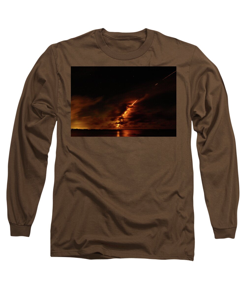 Nasa Long Sleeve T-Shirt featuring the photograph Rocket Launch by Les Greenwood
