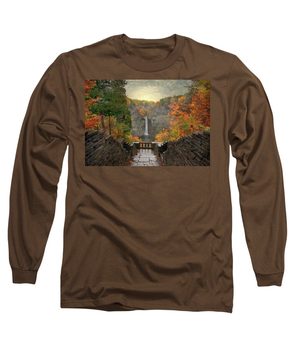 Nature Long Sleeve T-Shirt featuring the photograph Taughannock Lights by Jessica Jenney