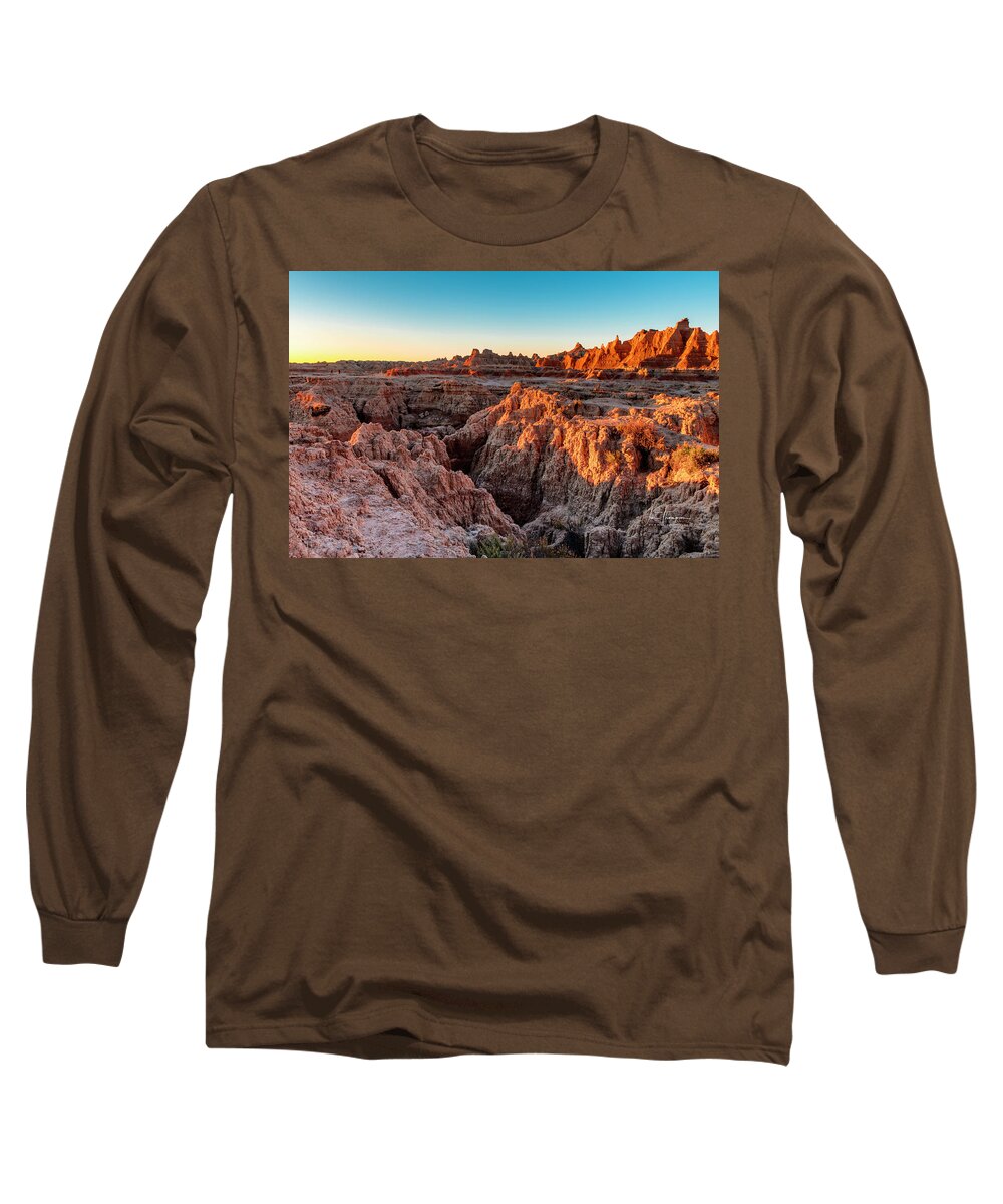 Badlands Long Sleeve T-Shirt featuring the photograph The High and Low of The Badlands by Jim Thompson