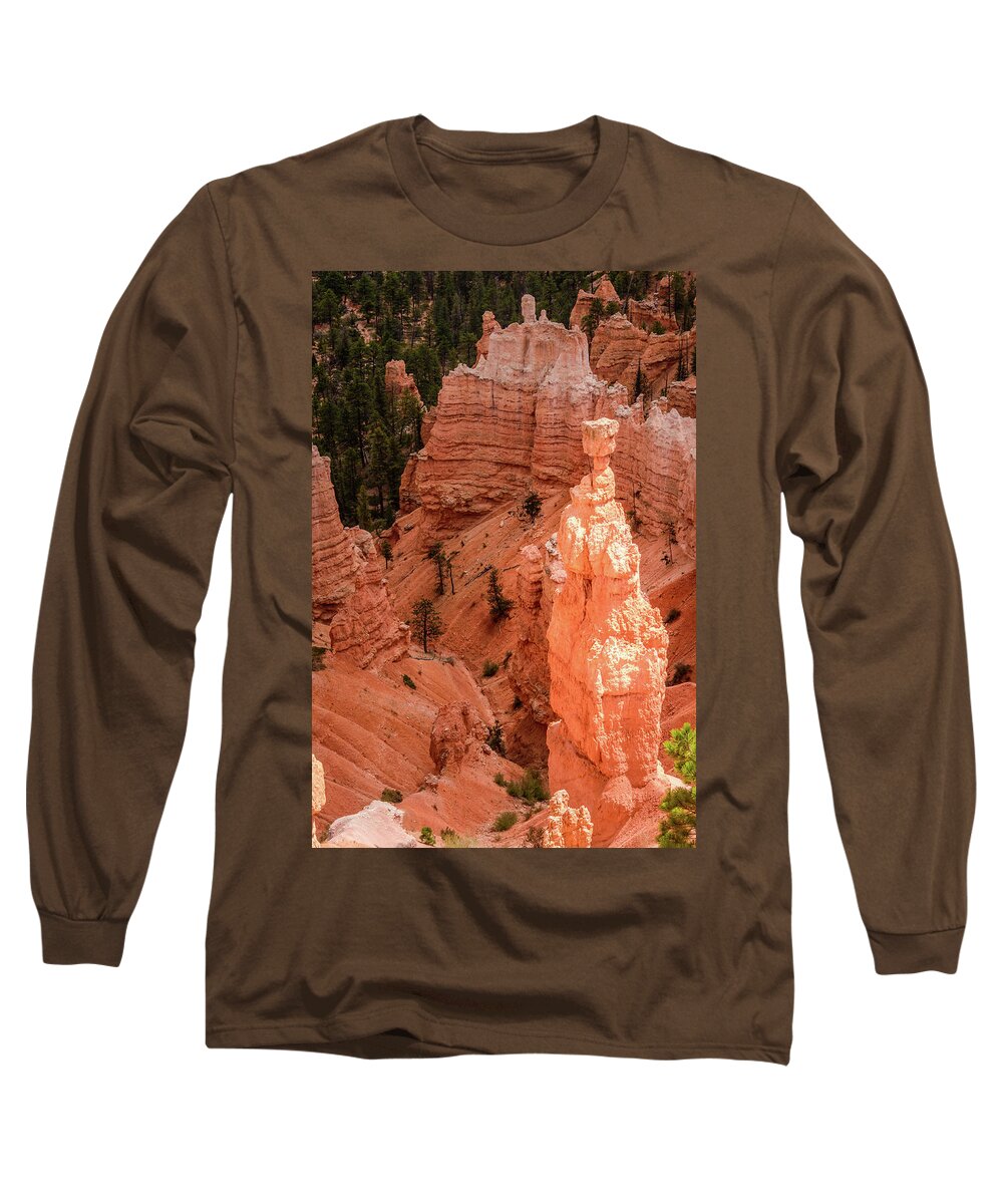 Thors Hammer - Sunset Point - Bryce Canyon - Utah Long Sleeve T-Shirt featuring the photograph Thors Hammer - Sunset Point - Bryce Canyon - Utah by Debra Martz