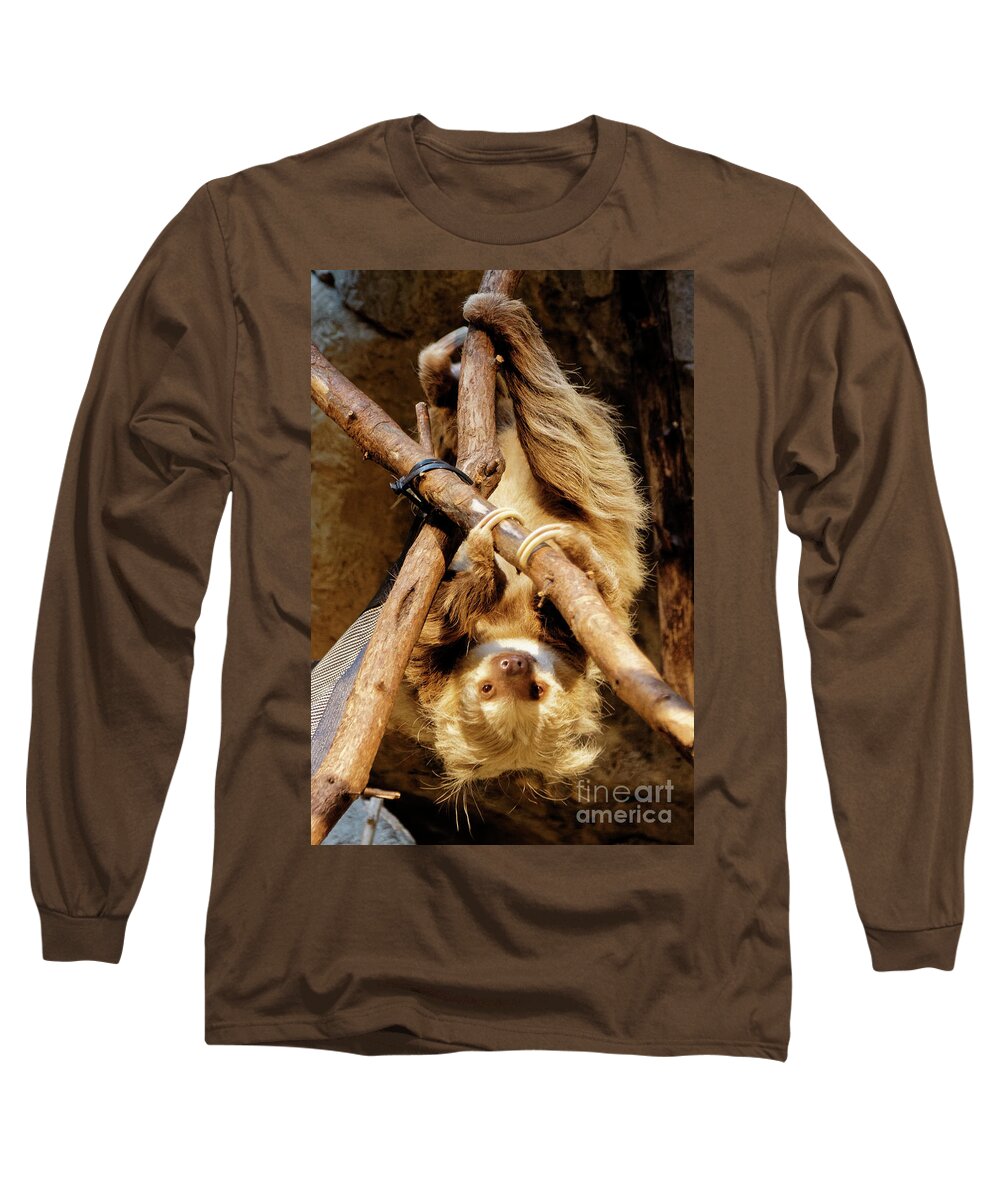 Sloth Long Sleeve T-Shirt featuring the photograph Two Toed Sloth by Natural Focal Point Photography