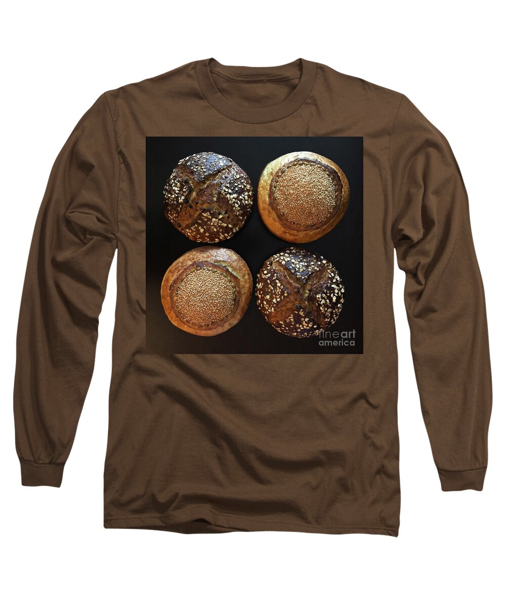 Bread Long Sleeve T-Shirt featuring the photograph X and O Sourdough by Amy E Fraser