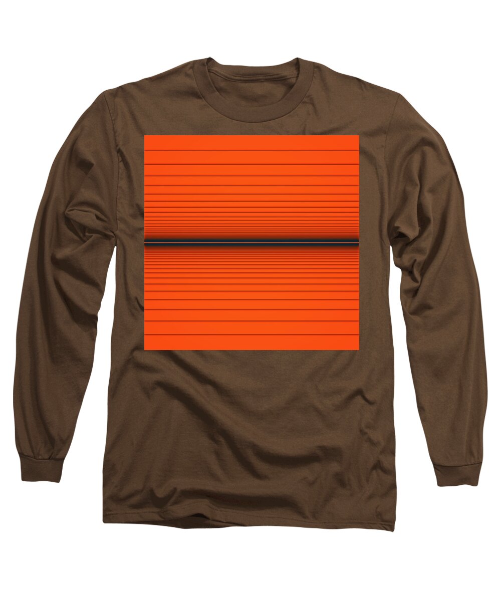 Horizontal Lines Long Sleeve T-Shirt featuring the digital art # 239 by Marko Sabotin