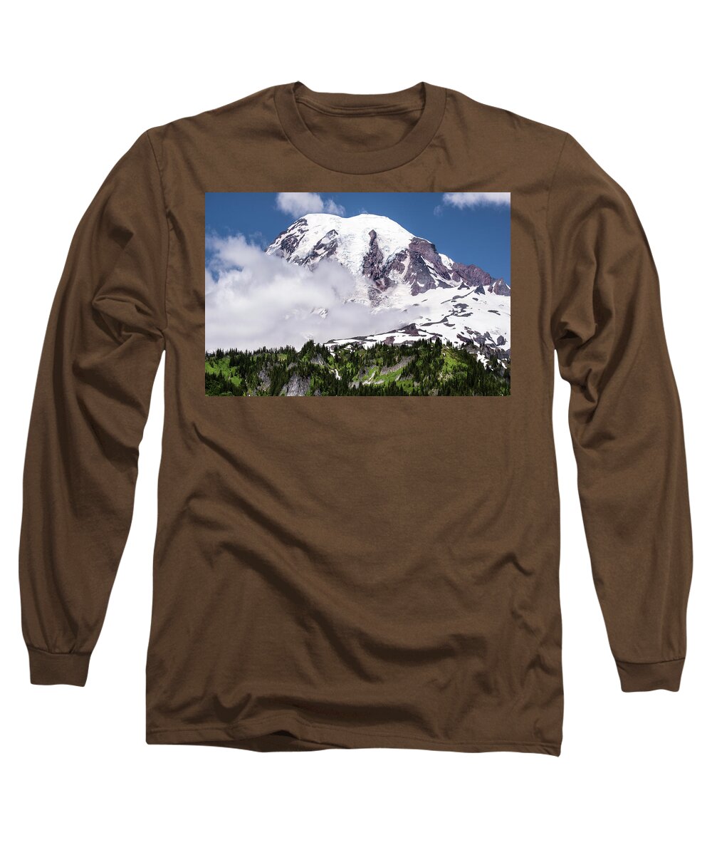 Fine Art Long Sleeve T-Shirt featuring the photograph Mt Rainier #1 by Greg Sigrist