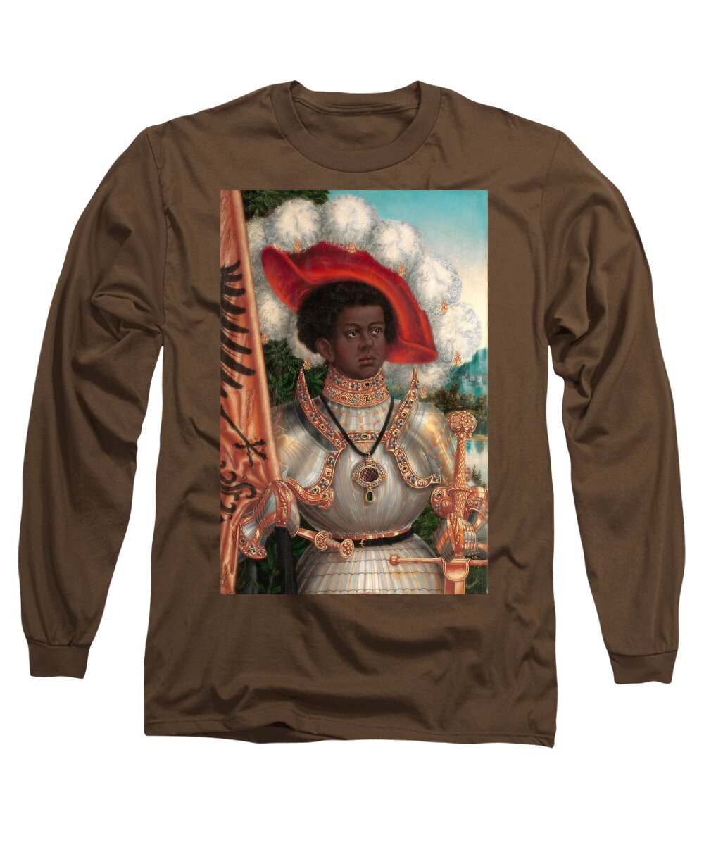 Art History Long Sleeve T-Shirt featuring the painting Saint Maurice by Lucas Cranach the Elder and Workshop
