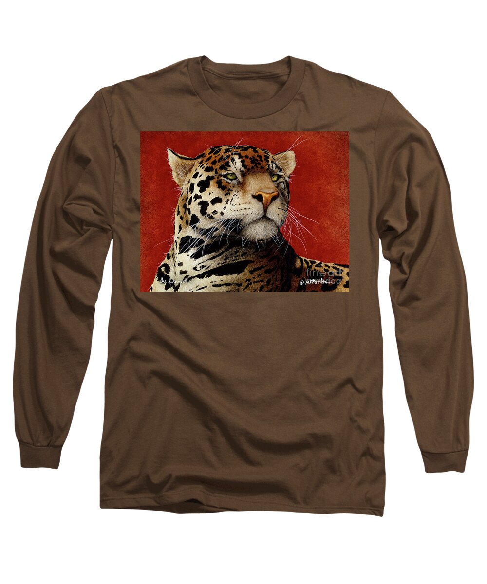 Will Bullas Long Sleeve T-Shirt featuring the painting The Fire Cat... #1 by Will Bullas