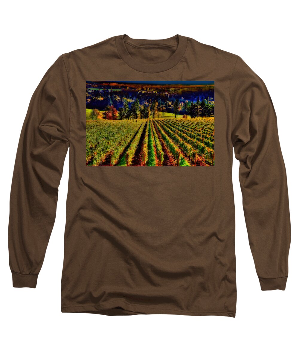 Willamette Valley Long Sleeve T-Shirt featuring the photograph Willamette Valley Wine Country #1 by Bruce Block