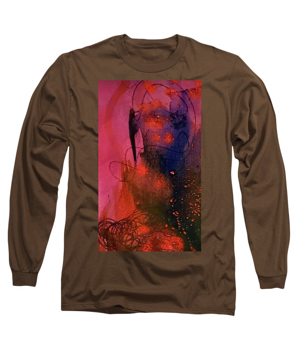 Abstract Long Sleeve T-Shirt featuring the painting Untitled #11 by Karen Lillard