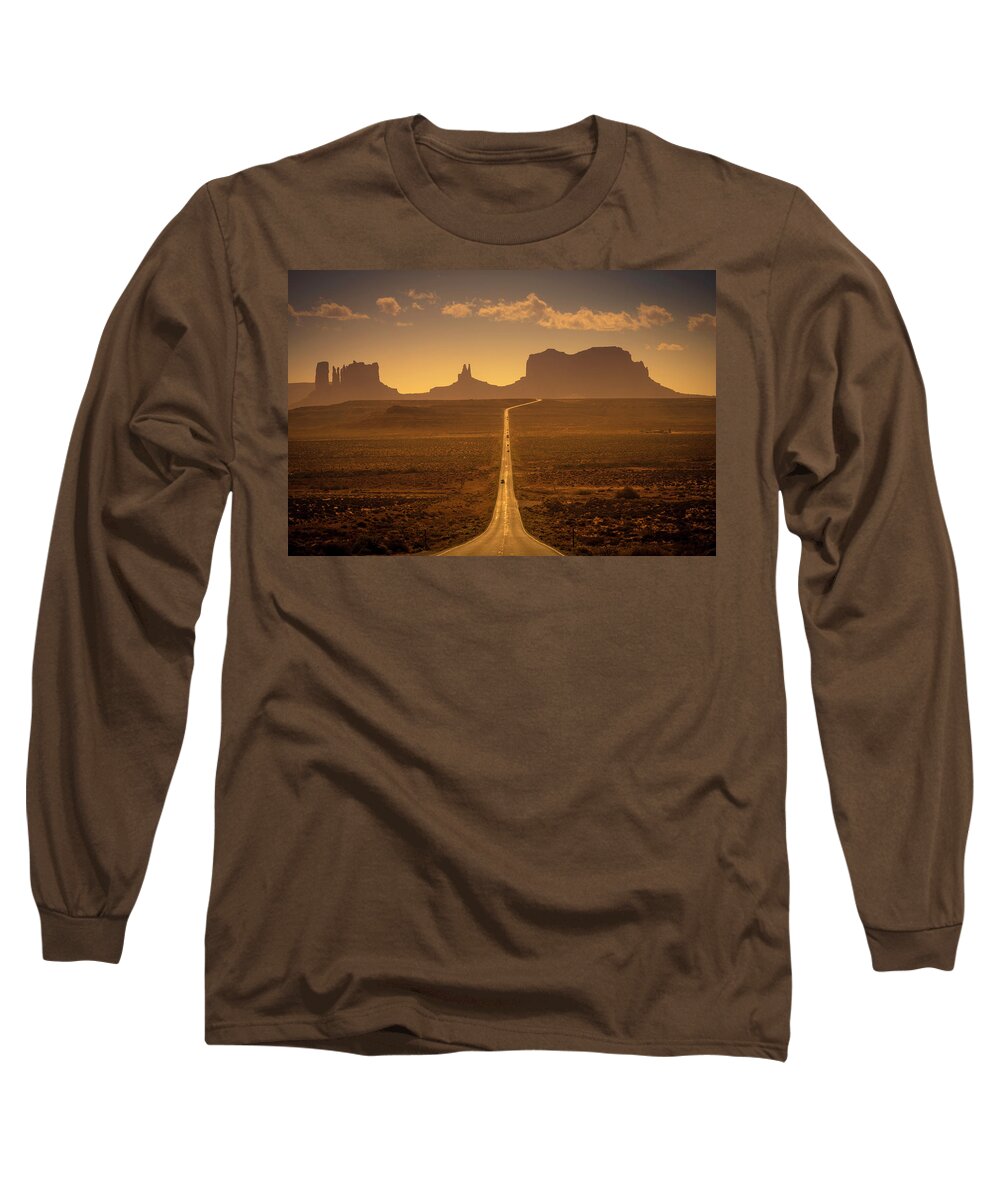 163 Long Sleeve T-Shirt featuring the photograph Monument Valley Highway #6 by Alan Copson