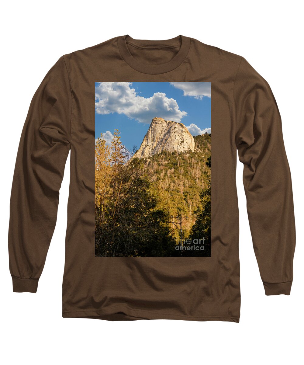 Tahquitz Long Sleeve T-Shirt featuring the photograph A beautiful granite faced mountain top with sheer cliff and stunning landscape. by Gunther Allen