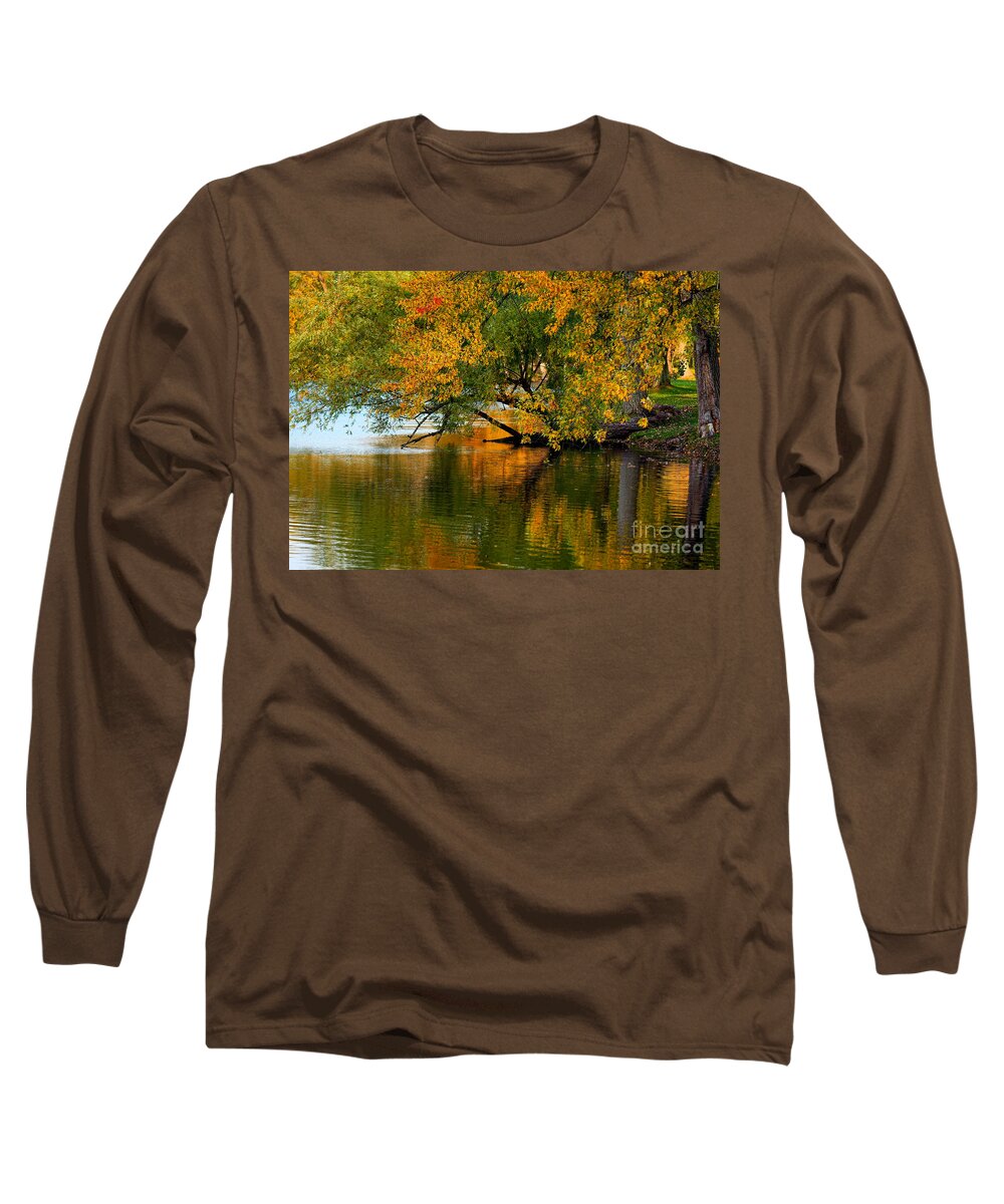 A Colorful Scene Long Sleeve T-Shirt featuring the photograph A Colorful Scene to Reflect Upon by fototaker Tony