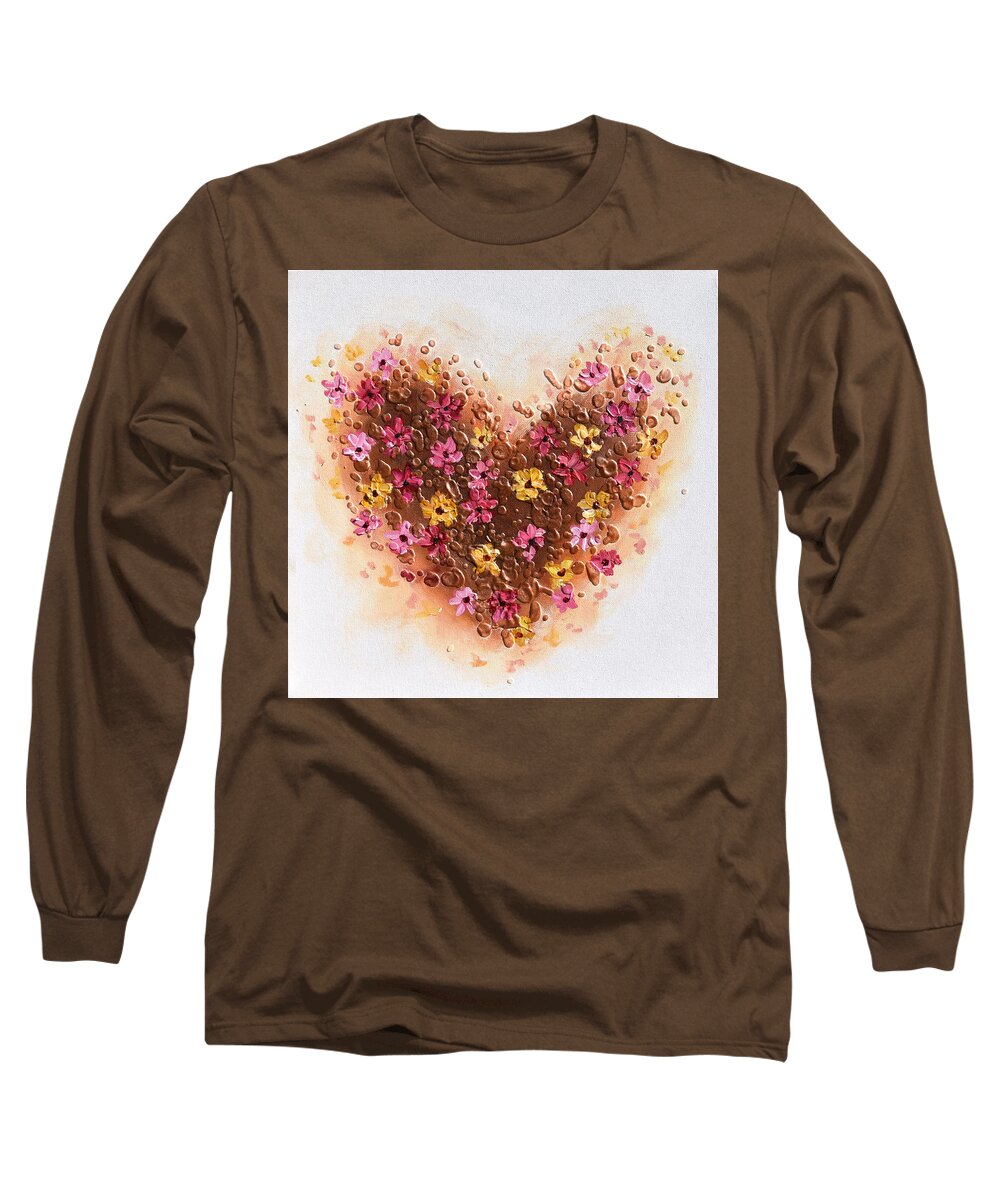 Heart Long Sleeve T-Shirt featuring the painting A Daisy Heart by Amanda Dagg
