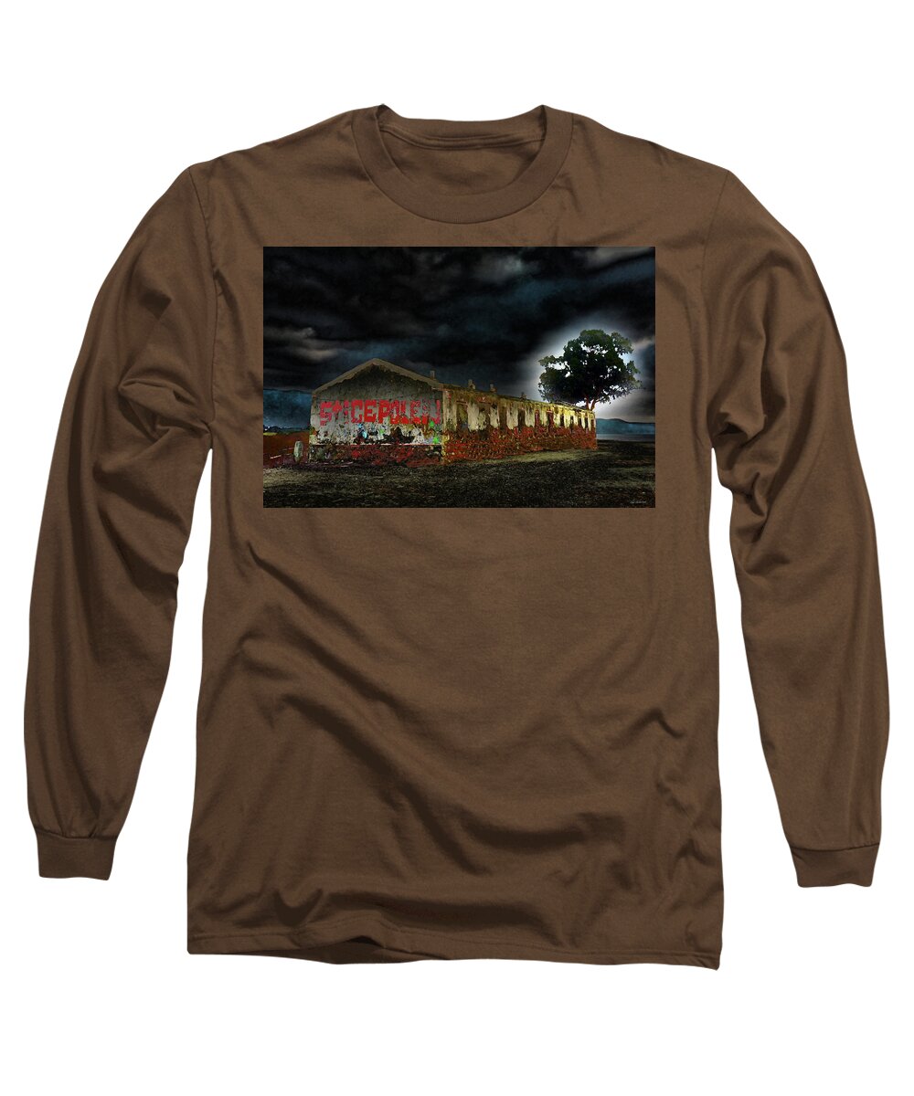 Abondoned Long Sleeve T-Shirt featuring the photograph Abandoned and Lost or Jinxed and Bewitched House by Peter Kraaibeek