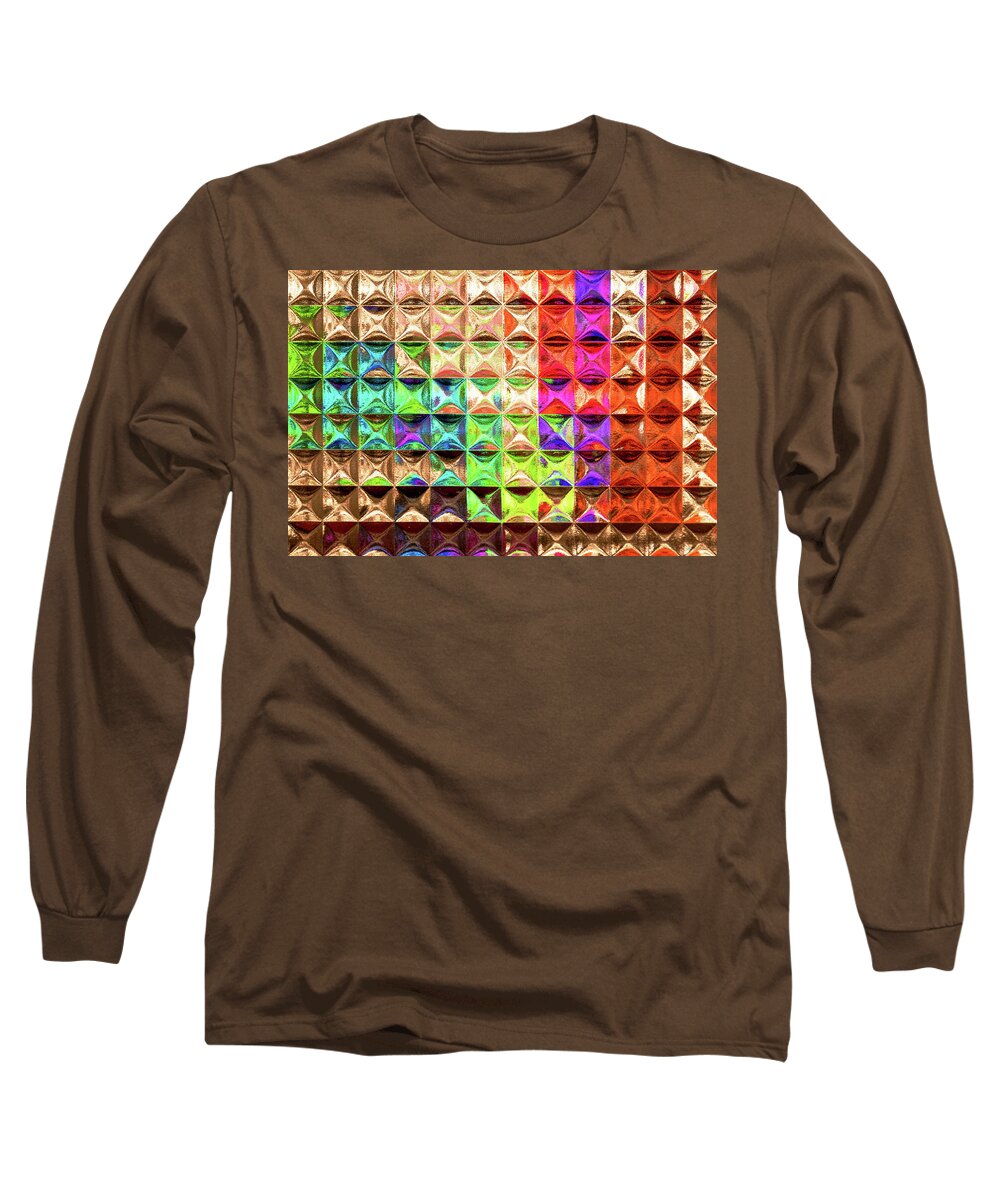 Abstract Long Sleeve T-Shirt featuring the photograph Abstract - Glass - Rainbow organization by Mike Savad