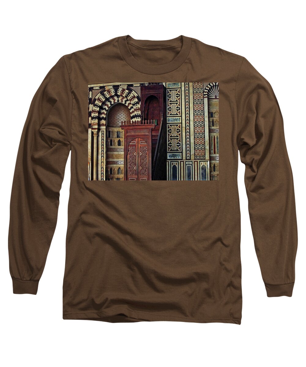 Cairo Long Sleeve T-Shirt featuring the photograph Al-Nasir Muhammad Mosque Interior by Debbie Oppermann