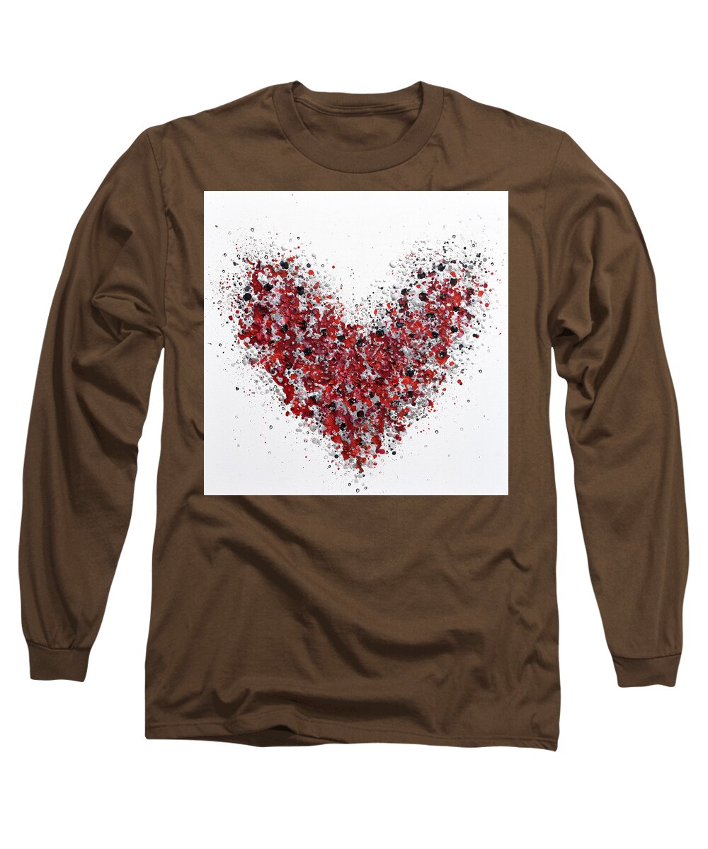 Heart Long Sleeve T-Shirt featuring the painting Alizarin Crimson Heart by Amanda Dagg