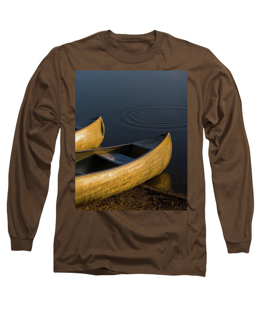 Canoe Long Sleeve T-Shirt featuring the photograph At Sunrise by Dale Kincaid