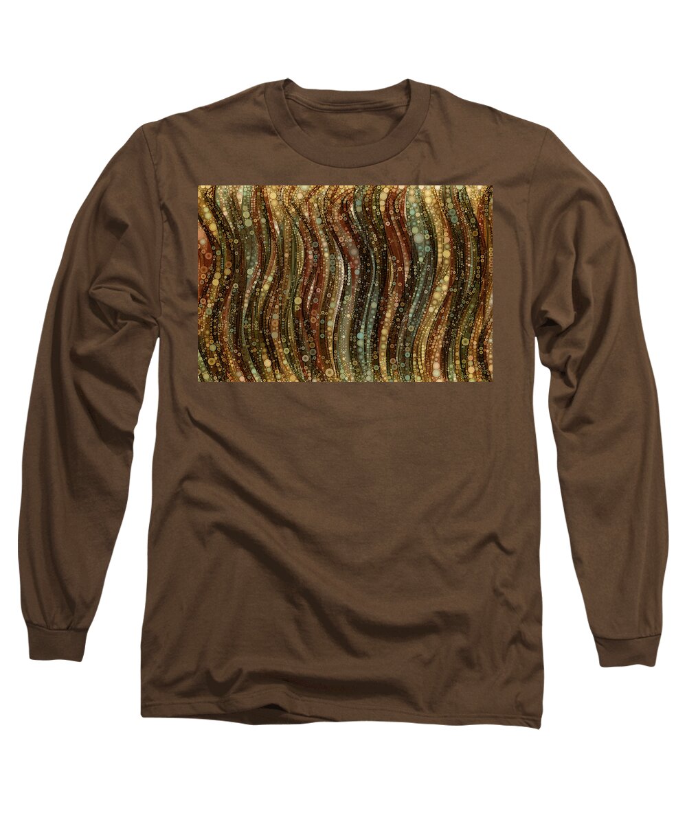 Abstract Long Sleeve T-Shirt featuring the digital art At the Bazaar Abstract Art by Peggy Collins