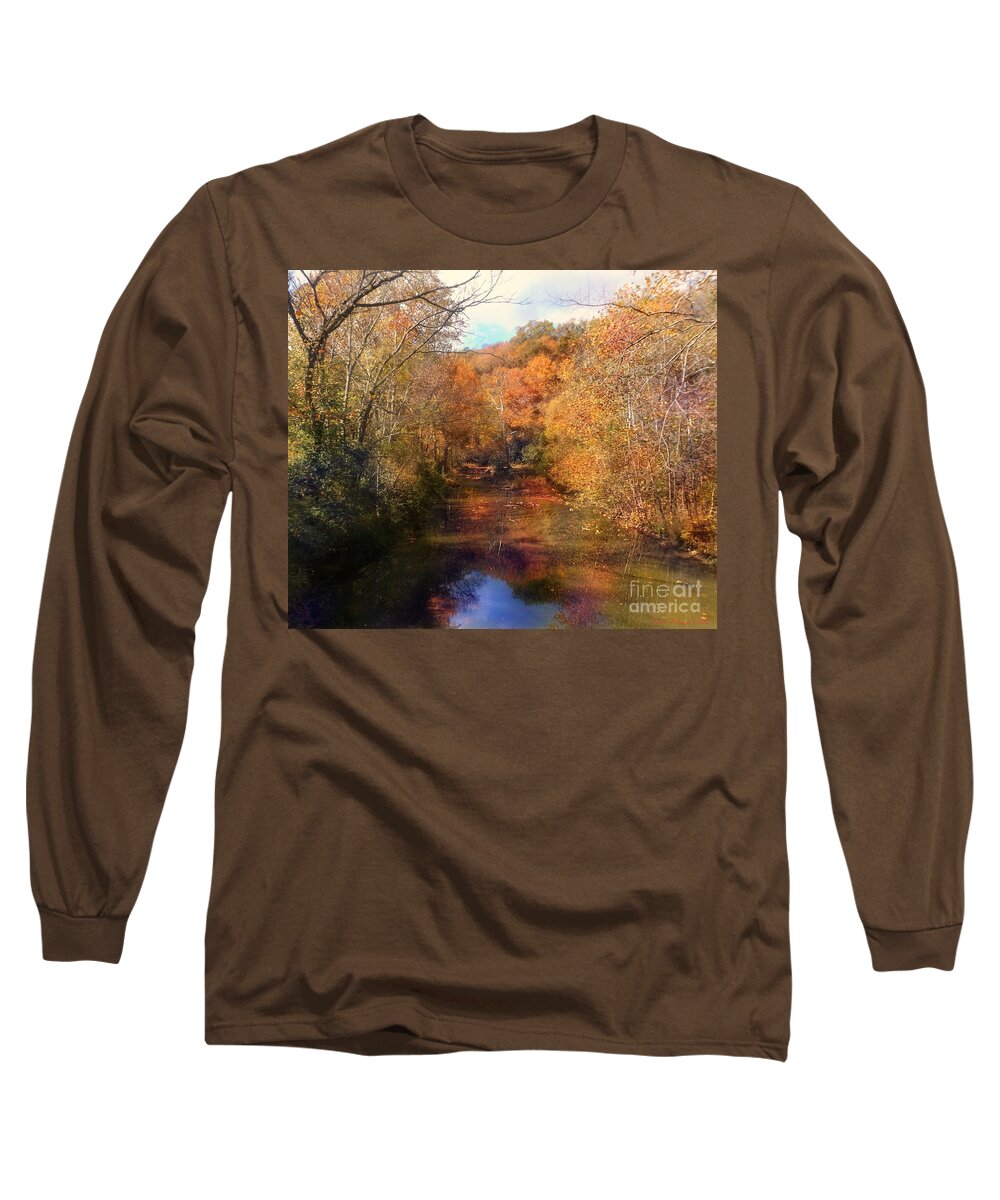 Stream Long Sleeve T-Shirt featuring the photograph Autumn Glory by David Neace CPX