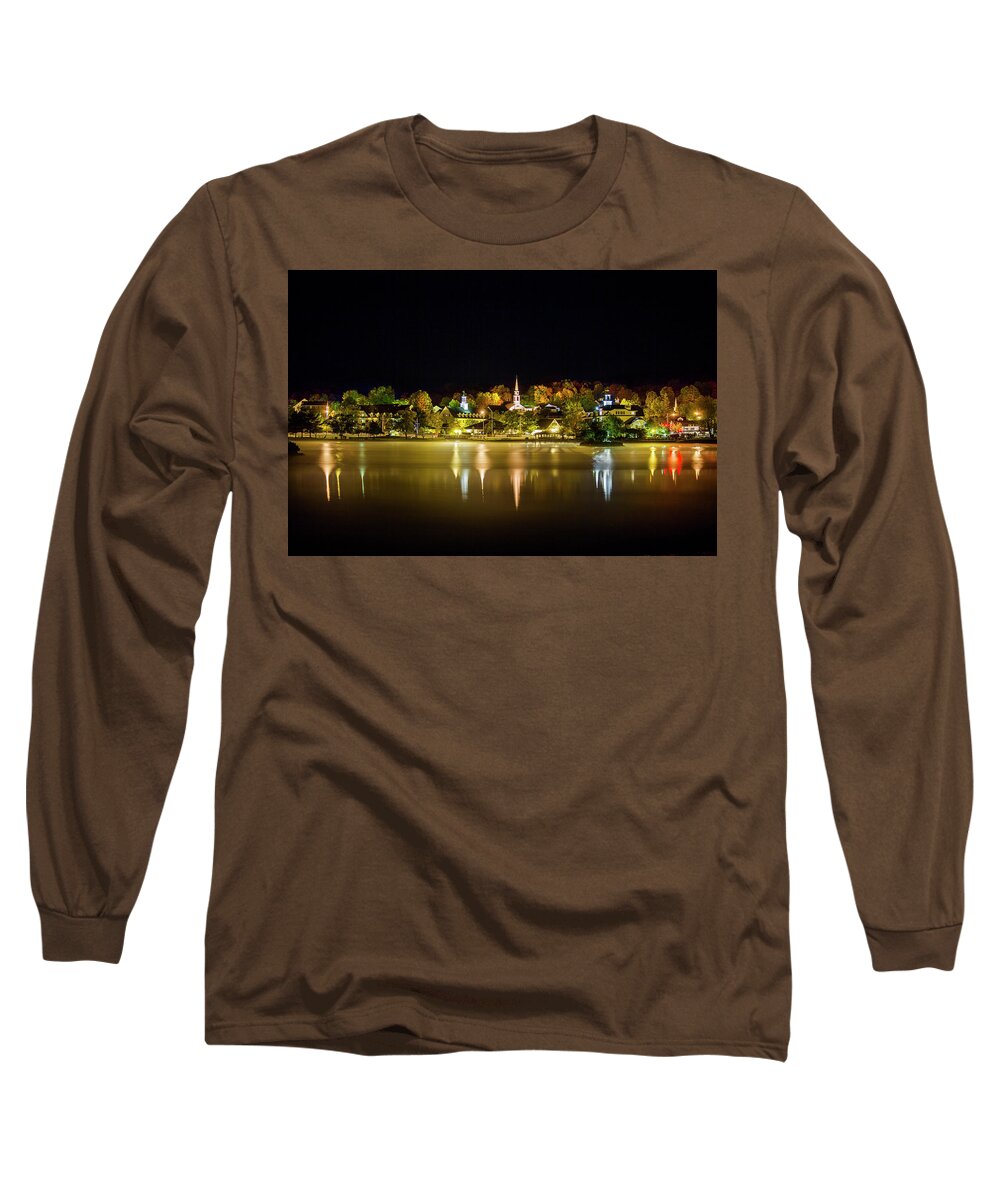 Autumn Long Sleeve T-Shirt featuring the photograph Autumn Night - Meredith, NH by Trevor Slauenwhite