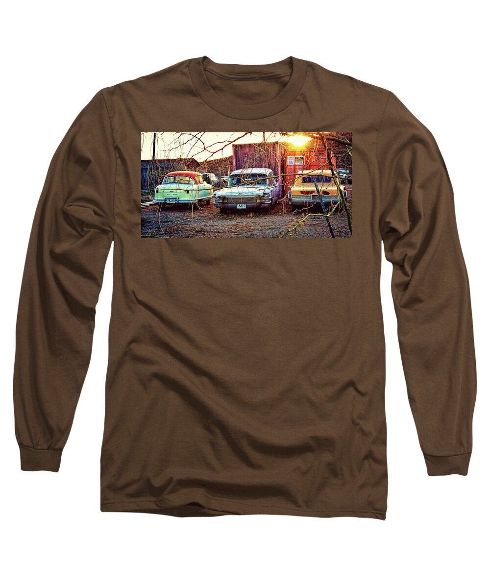 Classic Cars Long Sleeve T-Shirt featuring the photograph Backyard jewells by Tatiana Travelways