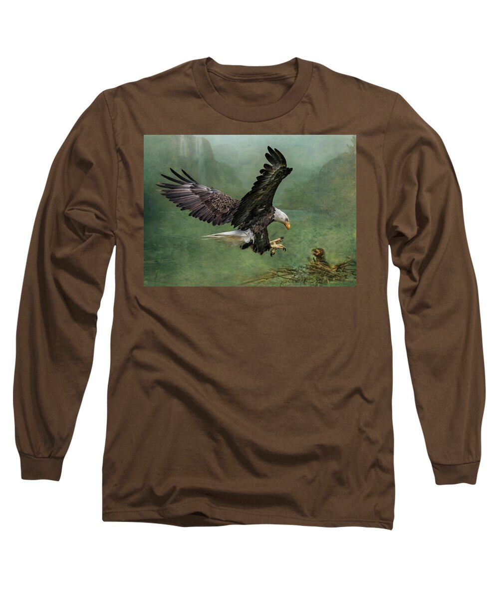 Eagle Long Sleeve T-Shirt featuring the photograph Bald Eagle Landing by Patti Deters