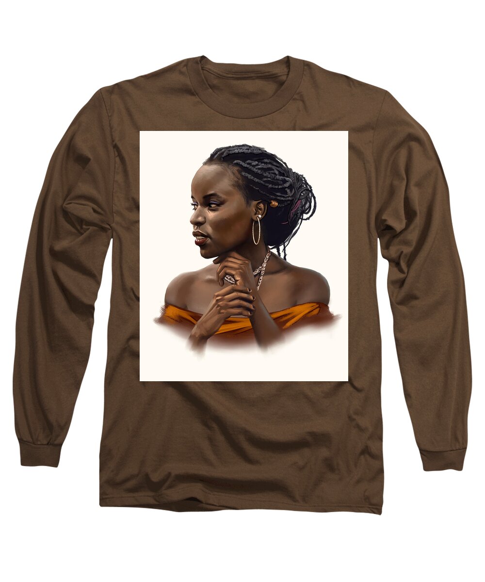 Girl Long Sleeve T-Shirt featuring the digital art Black Beauty by Darko B