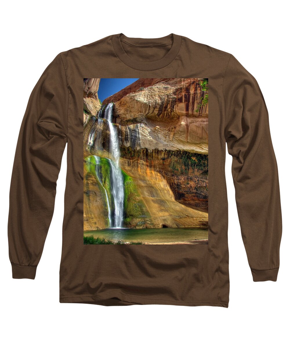 Calf Creek Long Sleeve T-Shirt featuring the photograph Calf Creek Falls by Farol Tomson