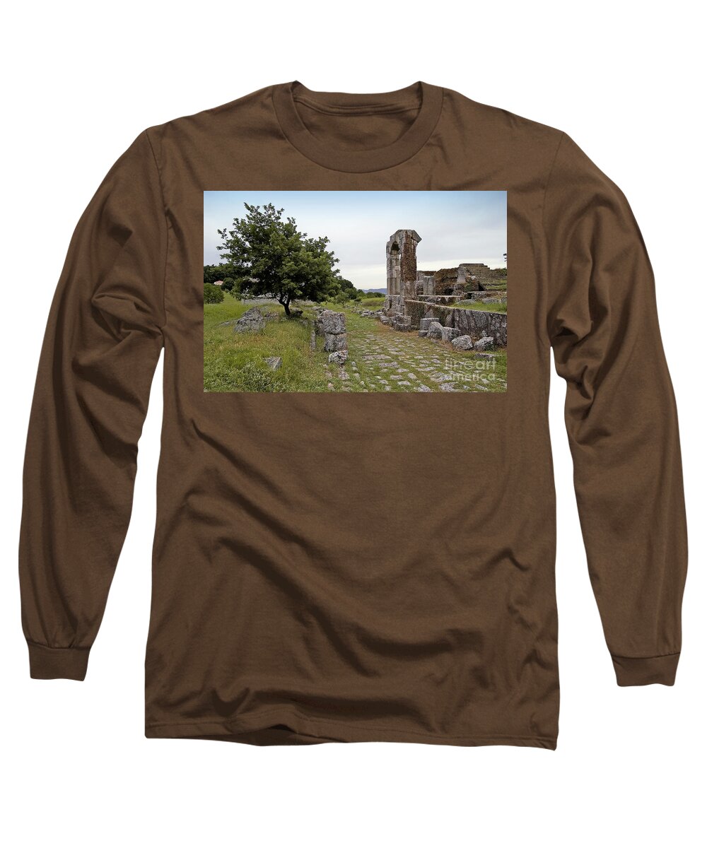 National Park Long Sleeve T-Shirt featuring the photograph Carsulae - St. Damiano Arch Old Via Flaminia Path - Italy by Paolo Signorini