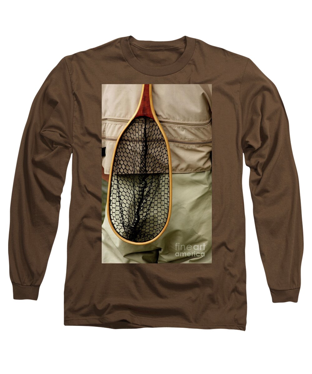 Fly Fishing Net Long Sleeve T-Shirt featuring the photograph Catch and Release by Terri Brewster