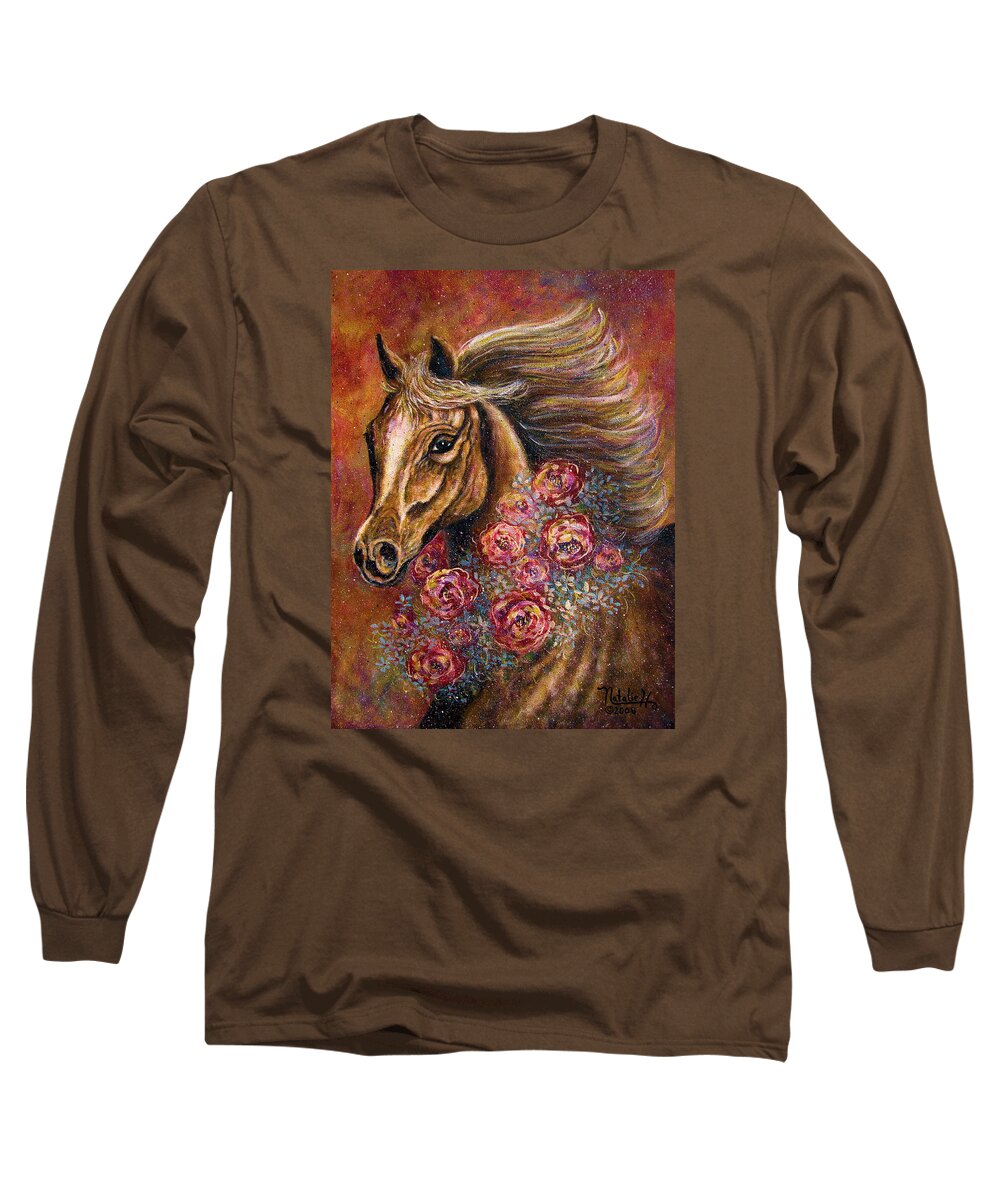 Horse Long Sleeve T-Shirt featuring the painting Champion by Natalie Holland