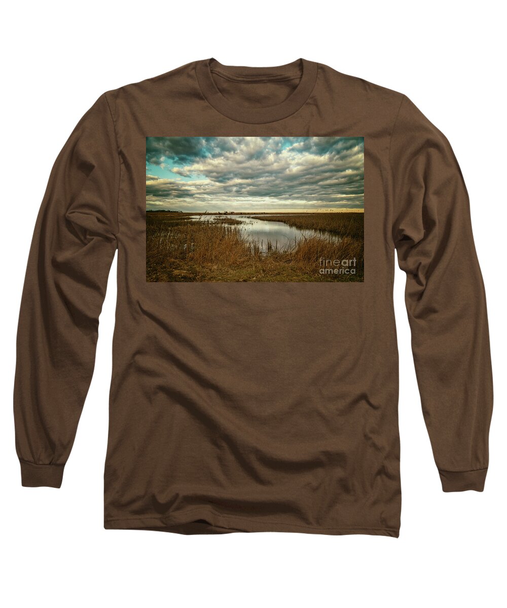 Clouds Long Sleeve T-Shirt featuring the photograph Clouds and Reflections by Debra Fedchin