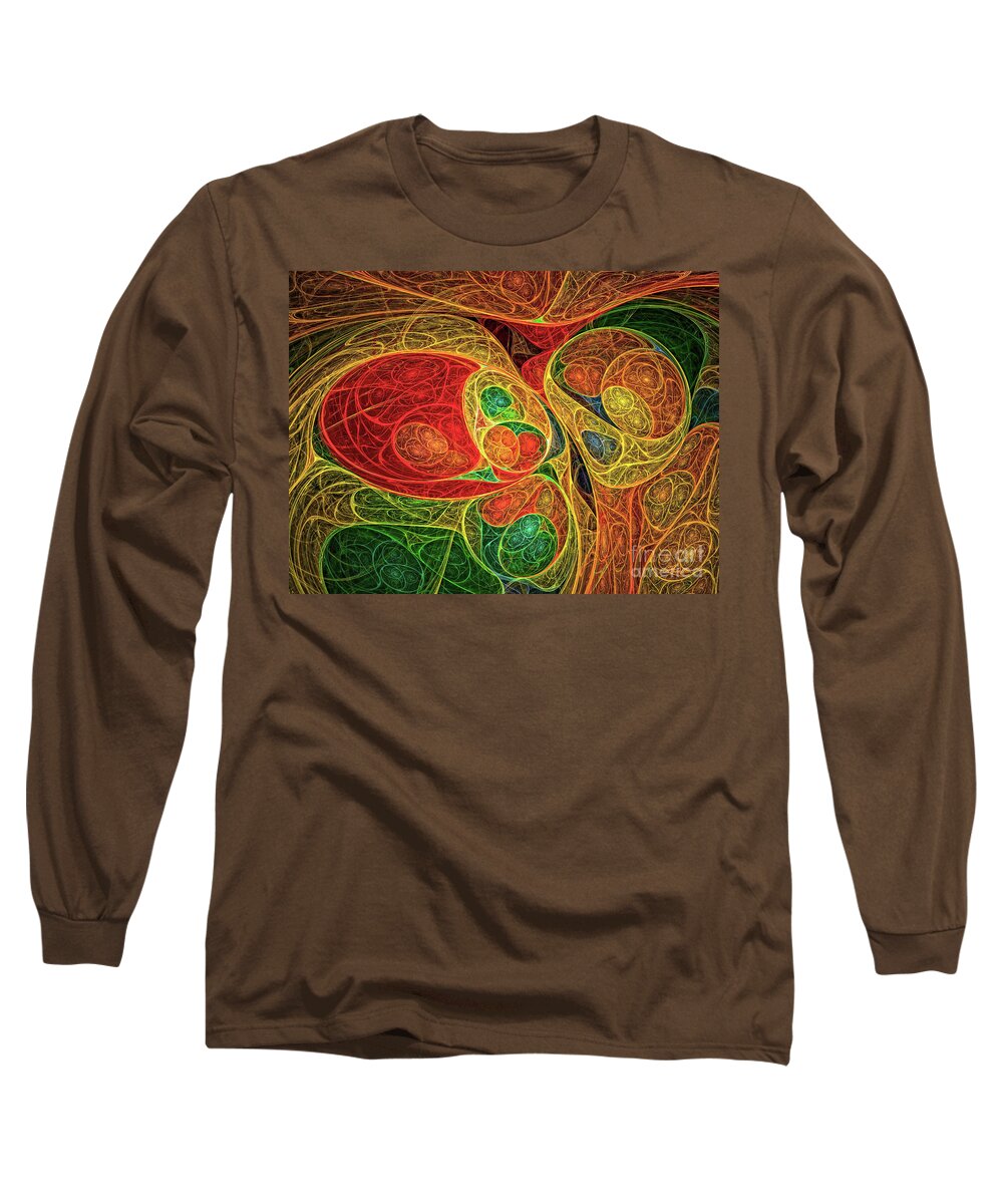 Abstract Long Sleeve T-Shirt featuring the digital art Conception Abstract by Olga Hamilton