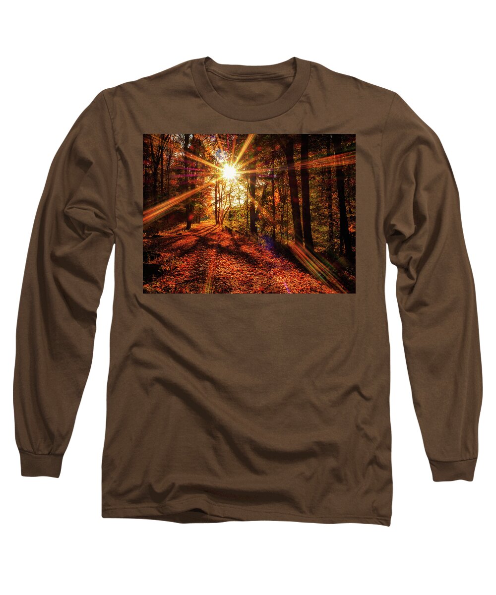 Moody Long Sleeve T-Shirt featuring the photograph Drama on the Trail by Marianne Campolongo