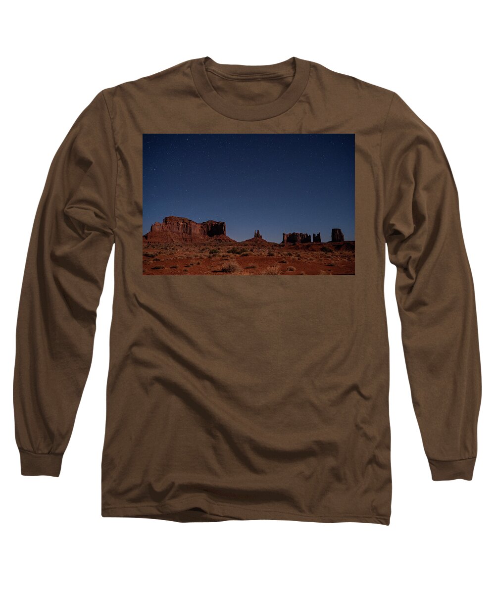 Monument Valley Long Sleeve T-Shirt featuring the photograph Dreamy Desert Stars by Margaret Pitcher