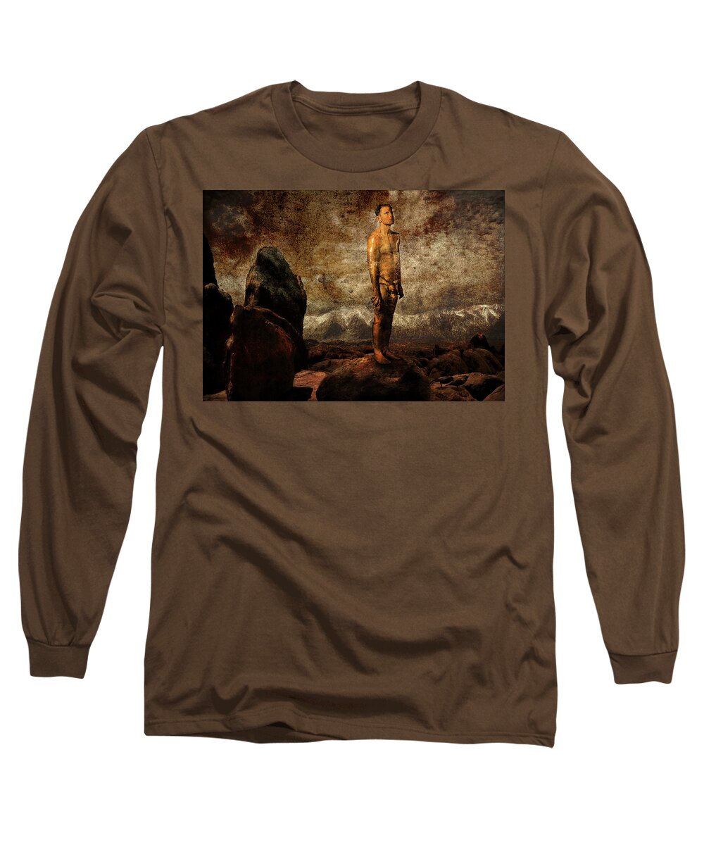 Nude Long Sleeve T-Shirt featuring the photograph Ed Waiting for Ascension by Mark Gomez