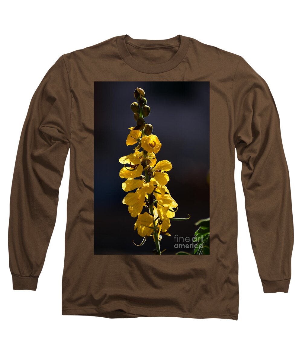 Flower Long Sleeve T-Shirt featuring the digital art Flor Senna by Yenni Harrison