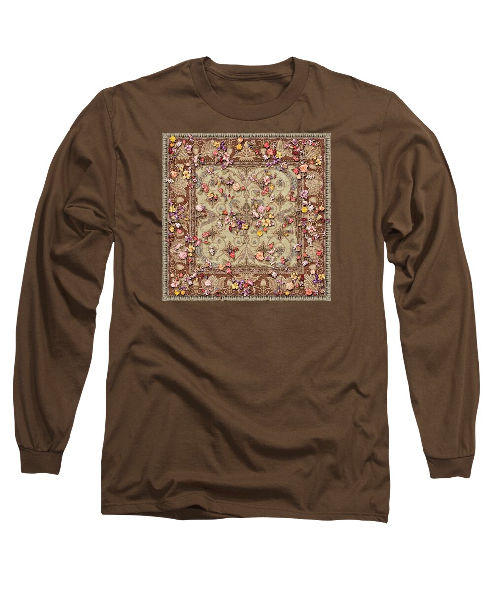 Carpet Long Sleeve T-Shirt featuring the painting Flower Carpet by Kurt Wenner