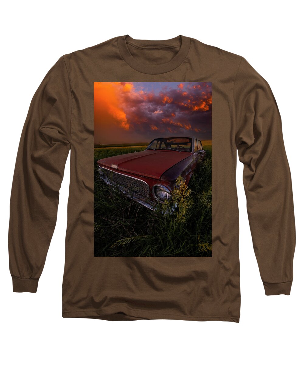 South Dakota Long Sleeve T-Shirt featuring the photograph Forgotten Wheels by Aaron J Groen