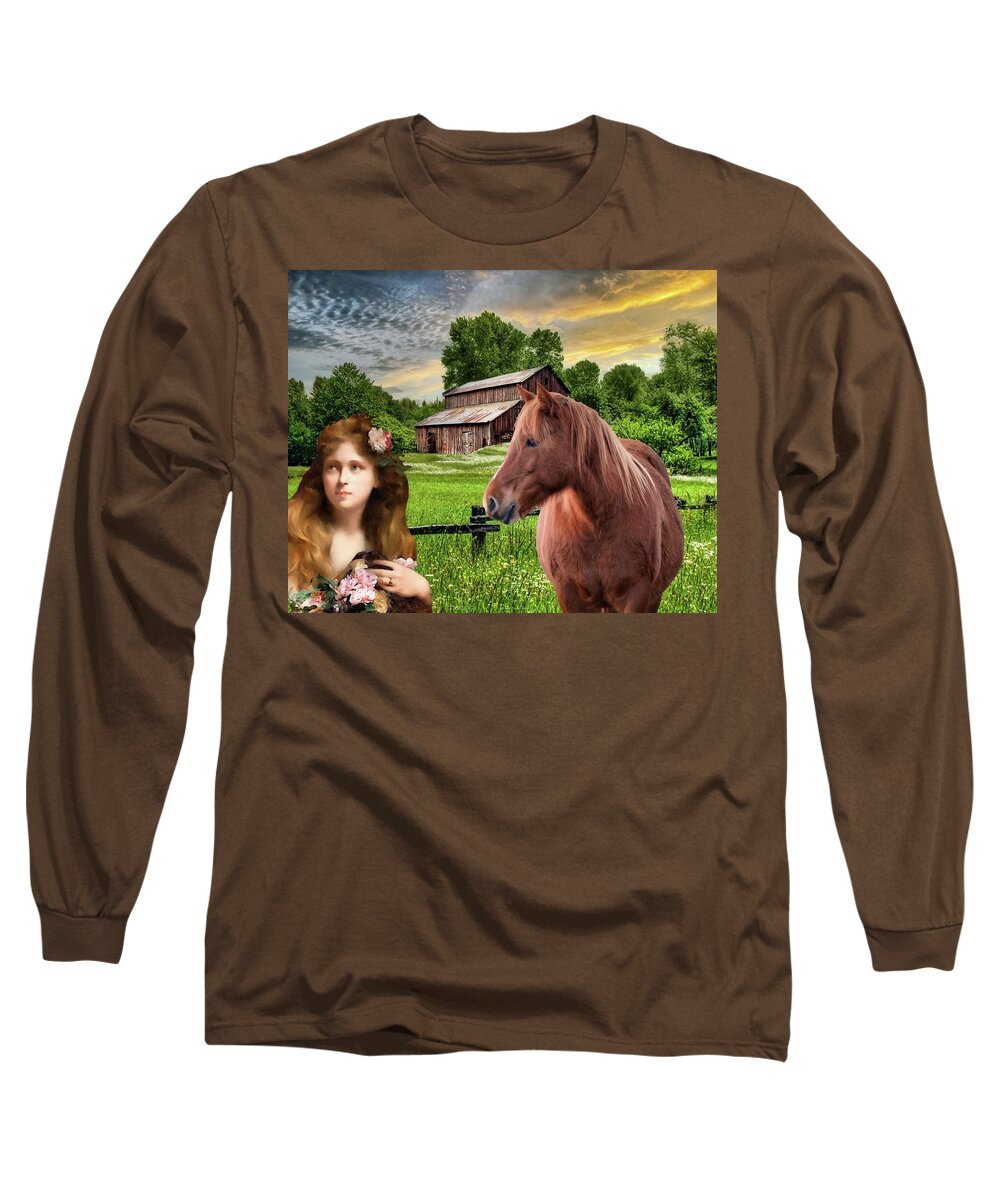 Montage Long Sleeve T-Shirt featuring the digital art Friends by Norman Brule
