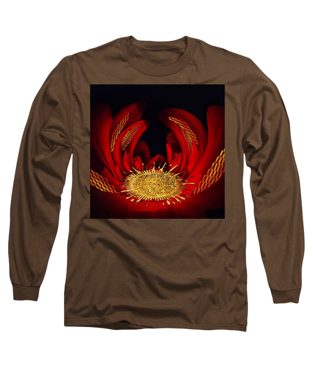 Abstract Art Long Sleeve T-Shirt featuring the digital art Future Flora by Canessa Thomas