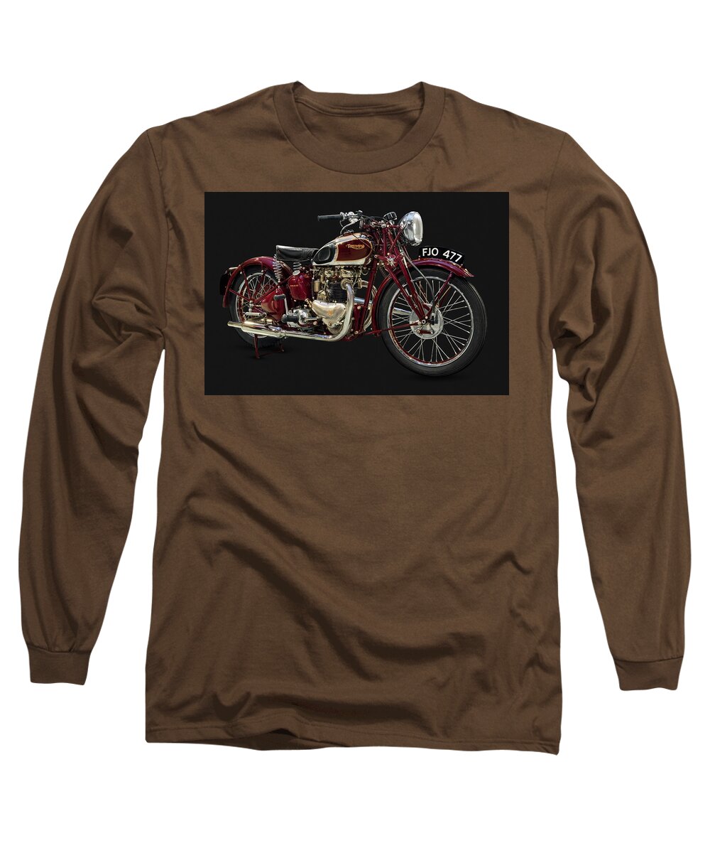 Vintage Long Sleeve T-Shirt featuring the photograph Girder Fork Triumph by Andy Romanoff