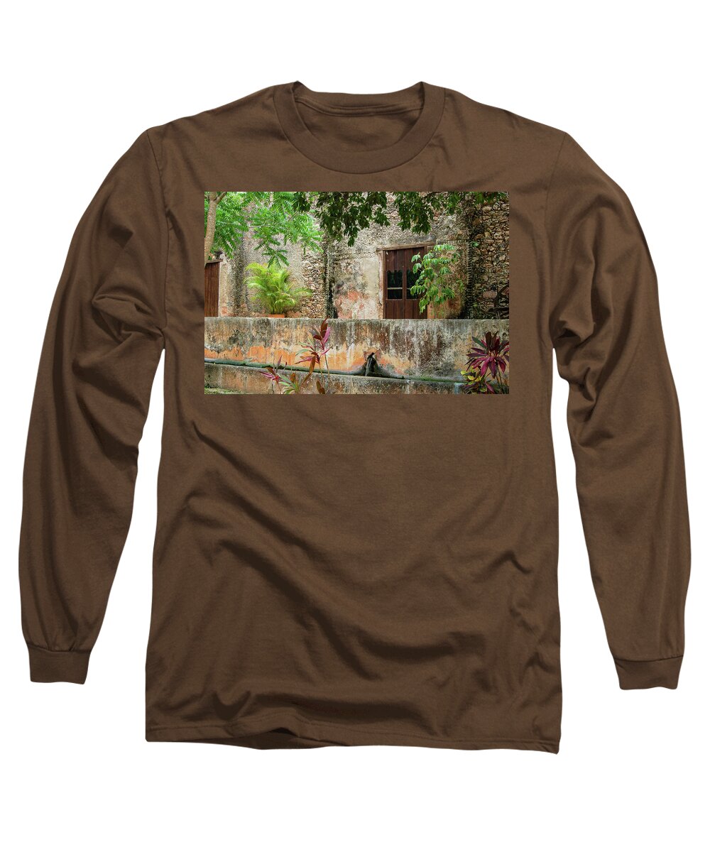 Hacienda Ochil Long Sleeve T-Shirt featuring the photograph Hacienda Ochil Wall by William Scott Koenig