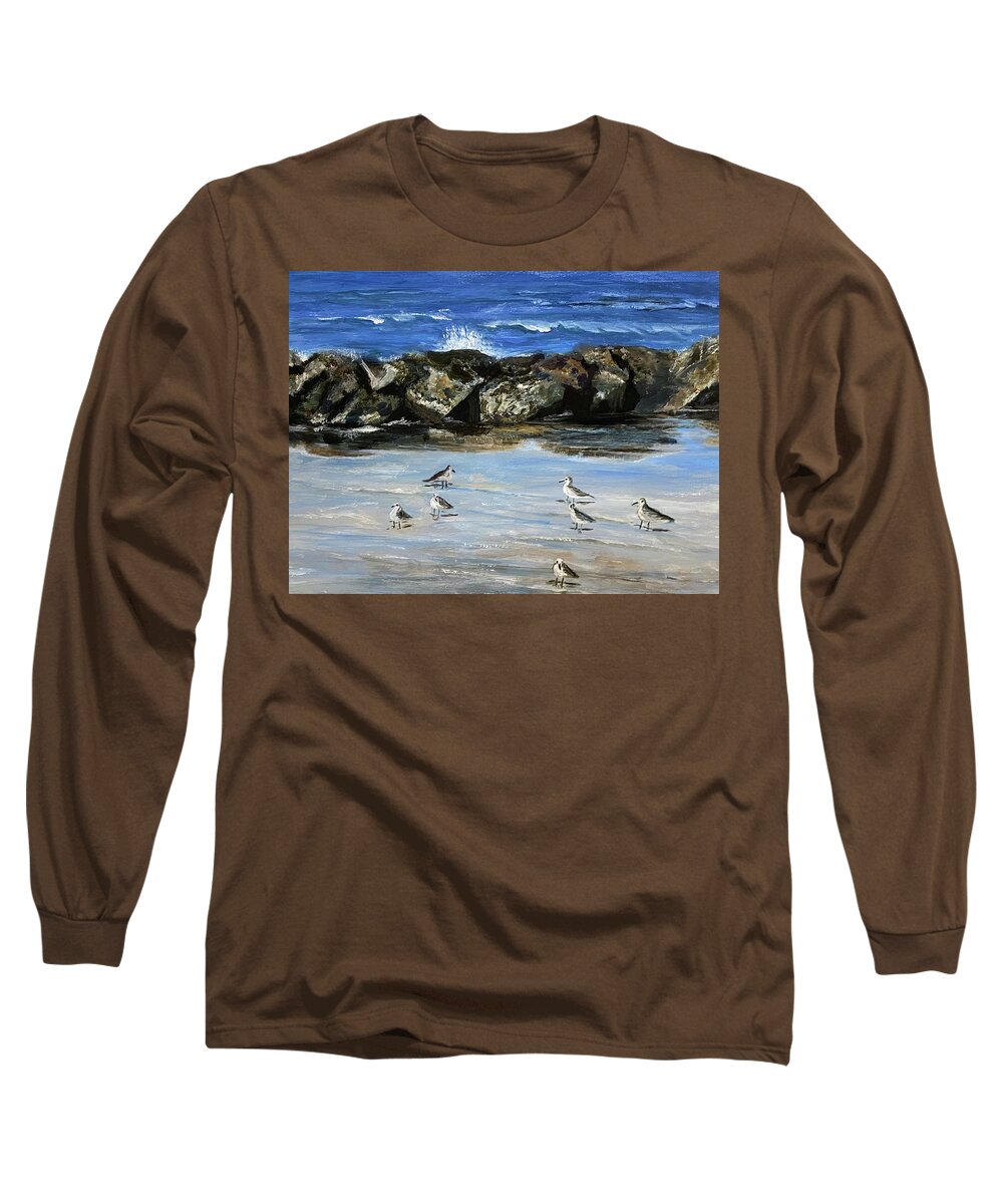 Painting Long Sleeve T-Shirt featuring the painting Hanging Out by Paula Pagliughi